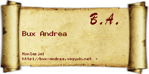 Bux Andrea névjegykártya